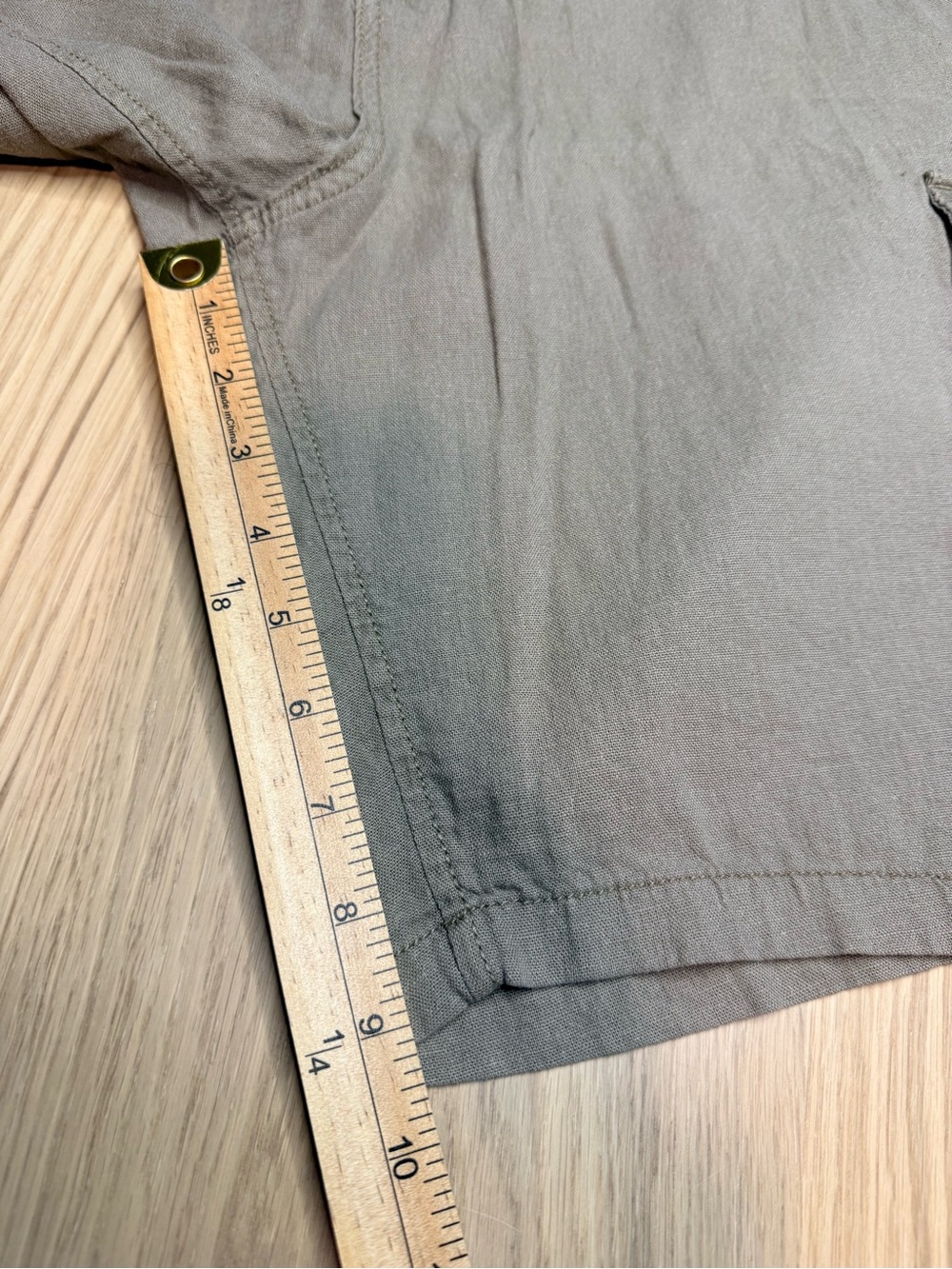 OLD NAVY Men’s Khaki Casual Relaxed Cargo Linen Blend Shorts Size 36 - Picture 9 of 9